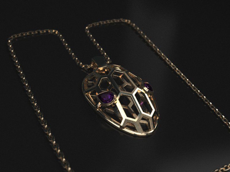 Serpenty necklace 3D print model_4