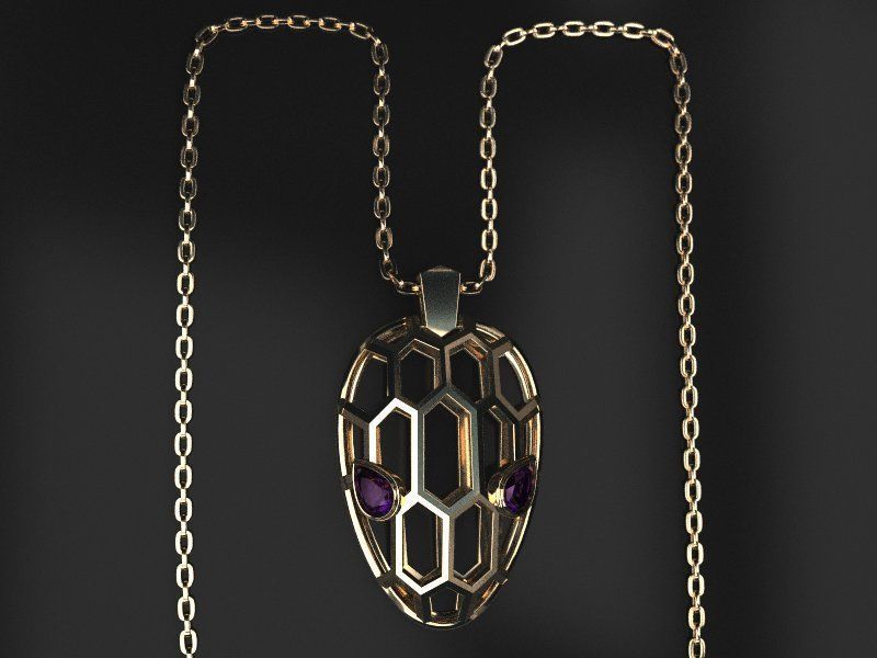 Serpenty necklace 3D print model_2