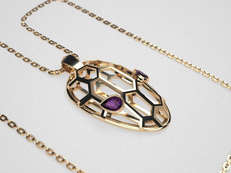 Serpenty necklace 3D print model_5