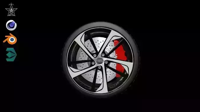 2019 Audi S-line sedan wheel  3D model