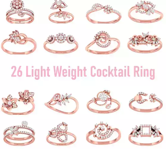 26 Light Weight Cocktail Ring 3dm stl 1-render detail 