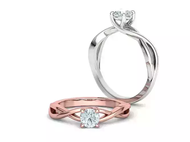 Trellis Solitaire Engagement Ring 5mm Stone  3dmodel