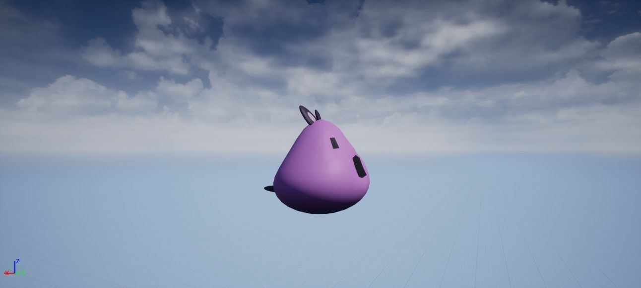 Low-poly 3D Creature Model bunny in sky Low-poly 3D model_2