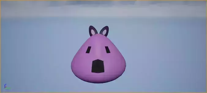 Low-poly 3D Creature Model bunny in sky Low-poly 3D model