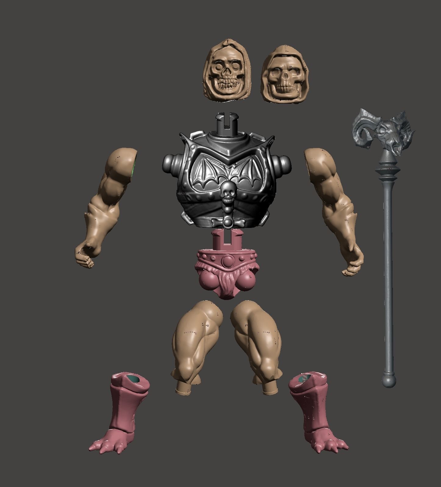 Skeletor battle armor 3D print model_3