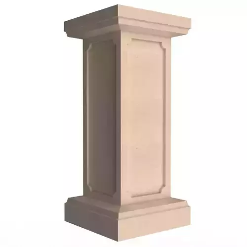 Square Column Pedestal Low-poly 3D model