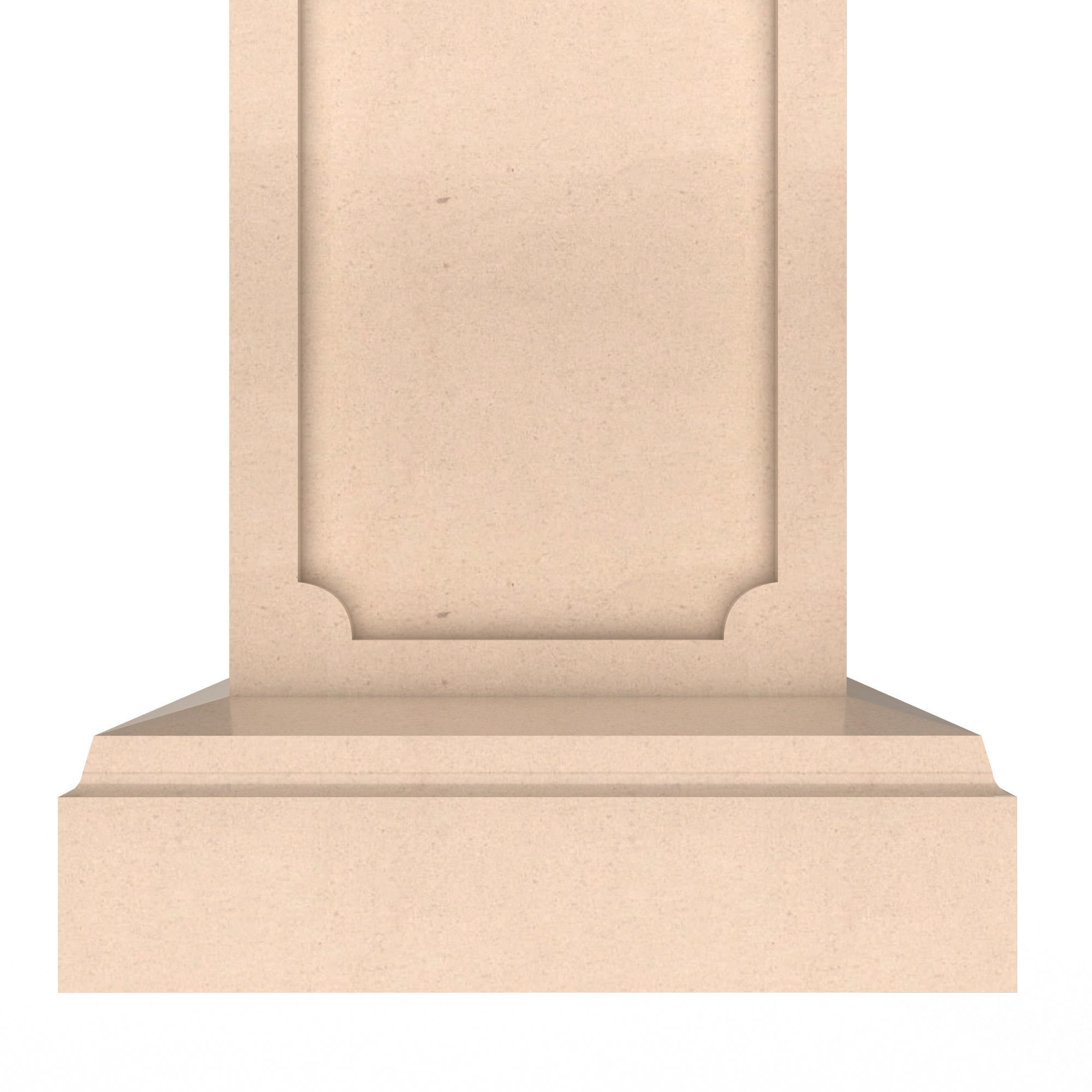 Square Column Pedestal Low-poly 3D model_3