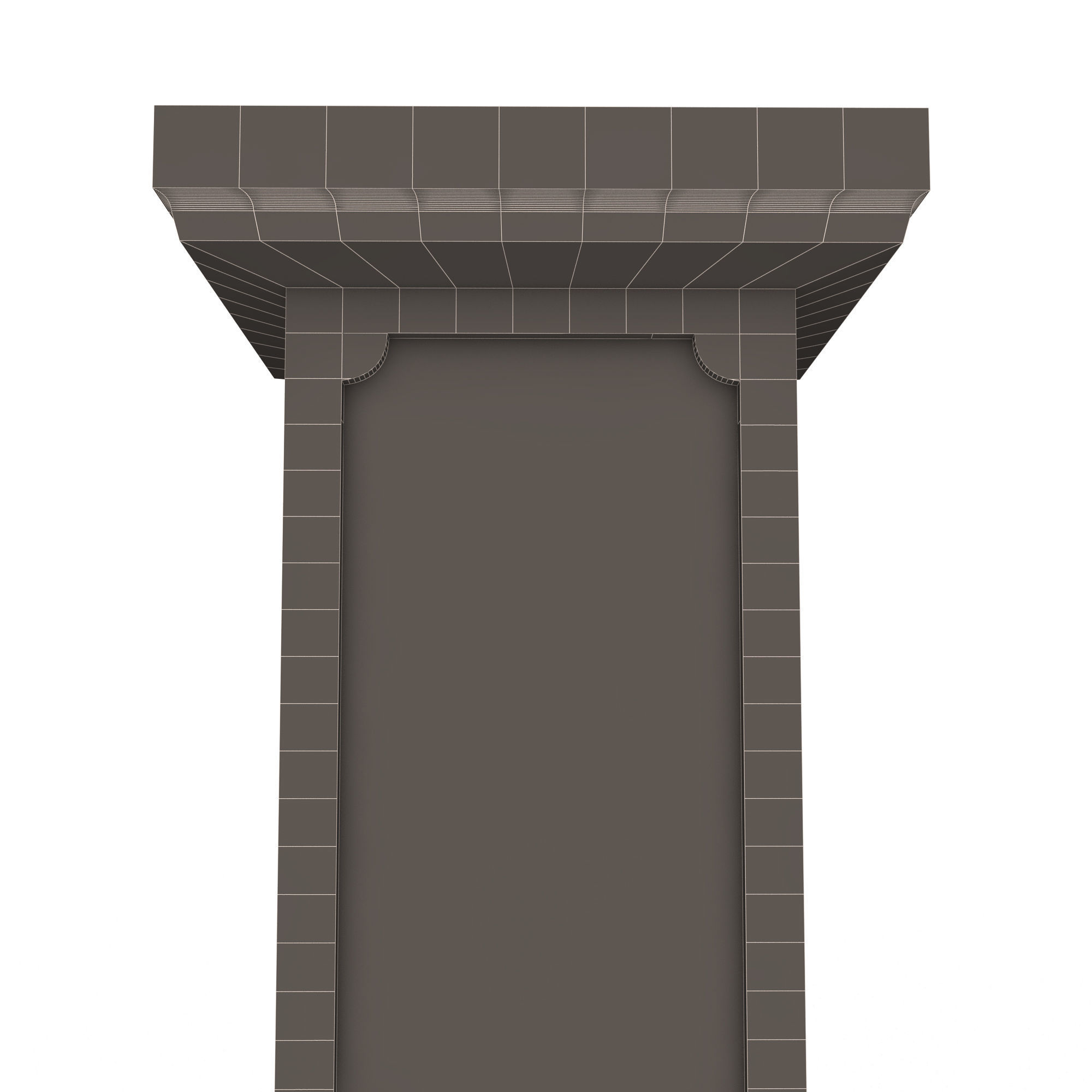 Square Column Pedestal Low-poly 3D model_10