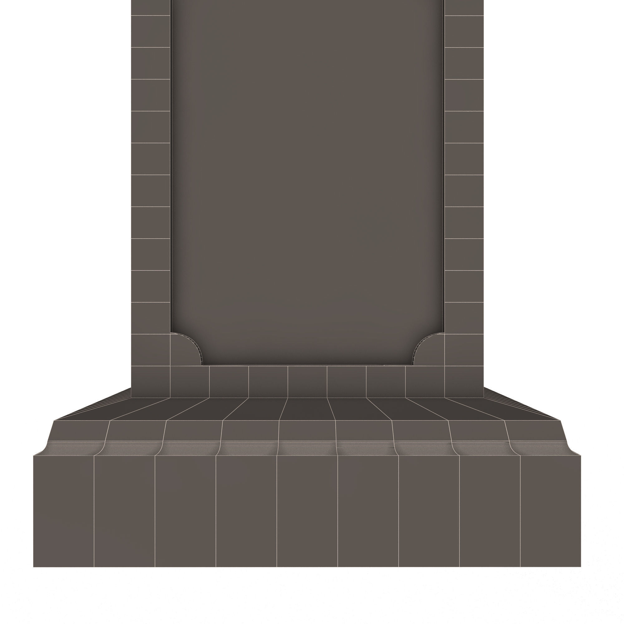 Square Column Pedestal Low-poly 3D model_9