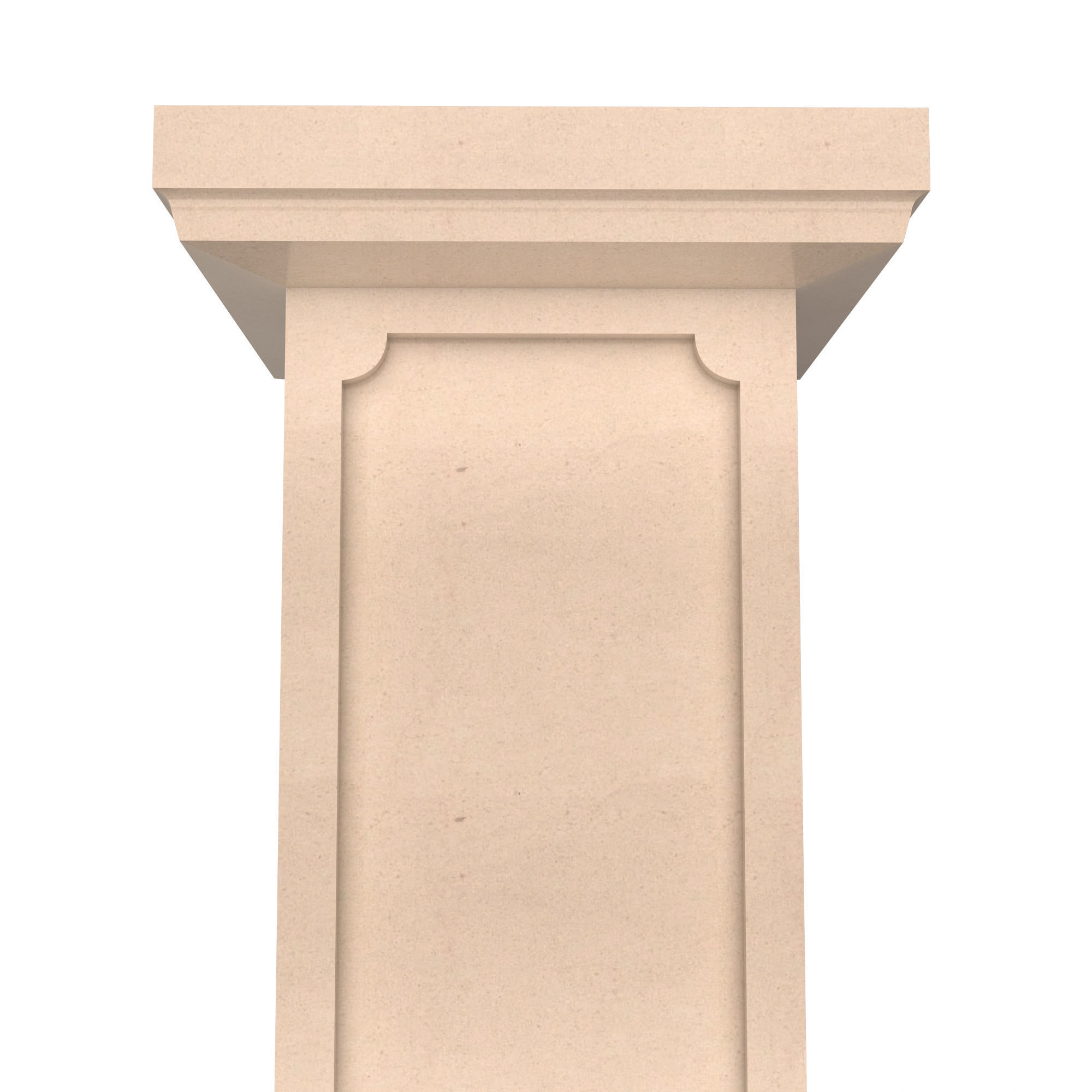 Square Column Pedestal Low-poly 3D model_4