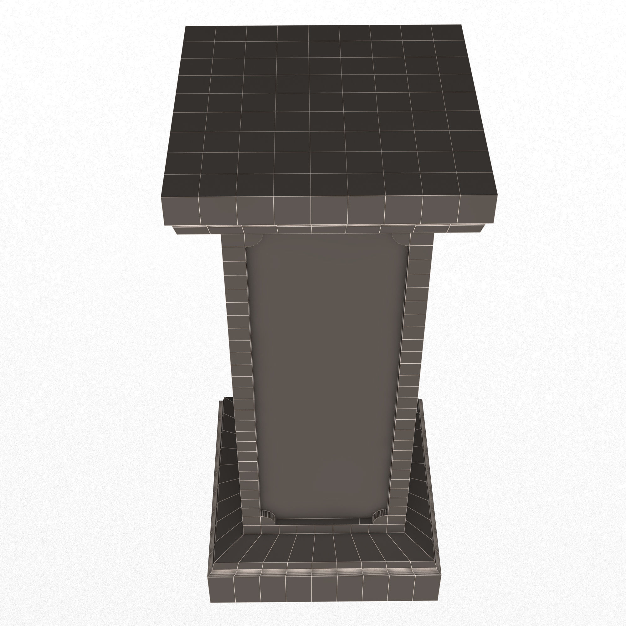 Square Column Pedestal Low-poly 3D model_11