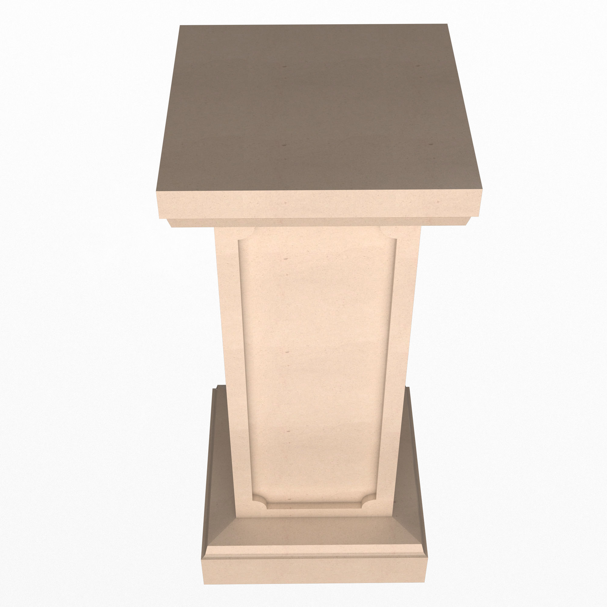 Square Column Pedestal Low-poly 3D model_5