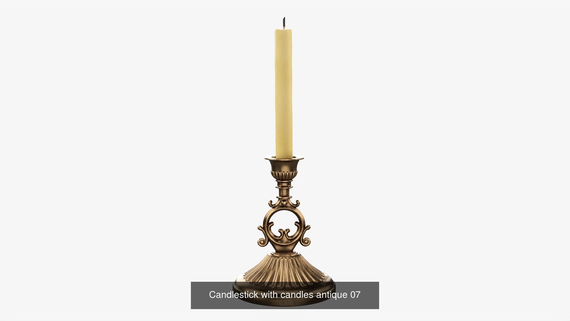 Antique candlesticks with candles 3D Model Collection_6