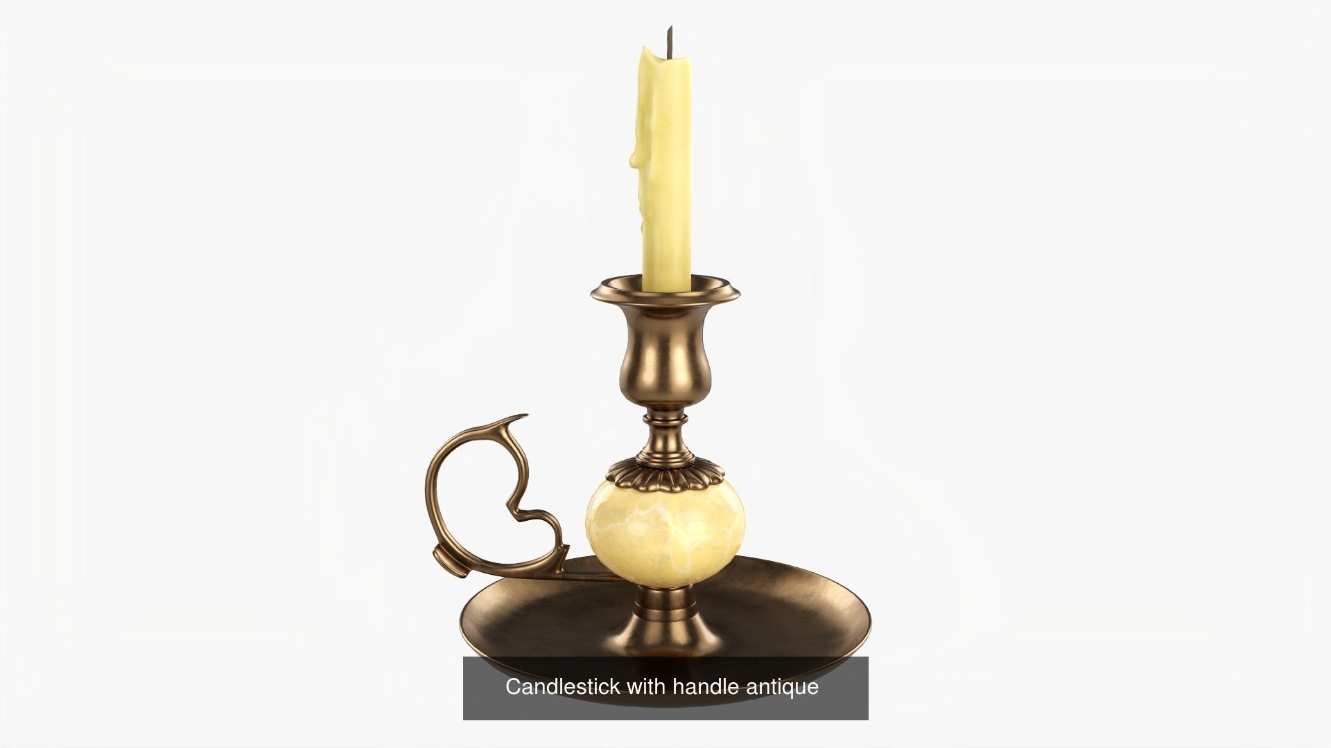 Antique candlesticks with candles 3D Model Collection_5