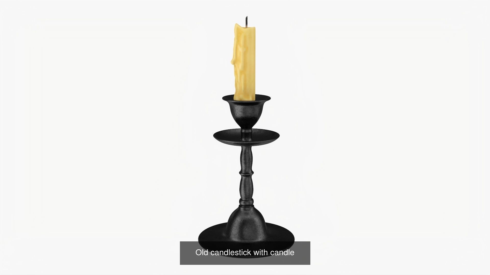 Antique candlesticks with candles 3D Model Collection_1