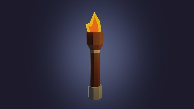 Torch  VR AR lowpoly 3d model Free low-poly 3D model