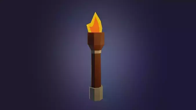 Torch  VR AR lowpoly 3d model Free low-poly 3D model