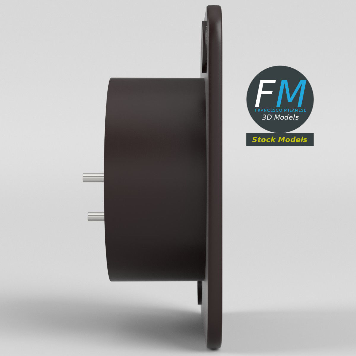 Panel mount male xlr connector 3D model_4
