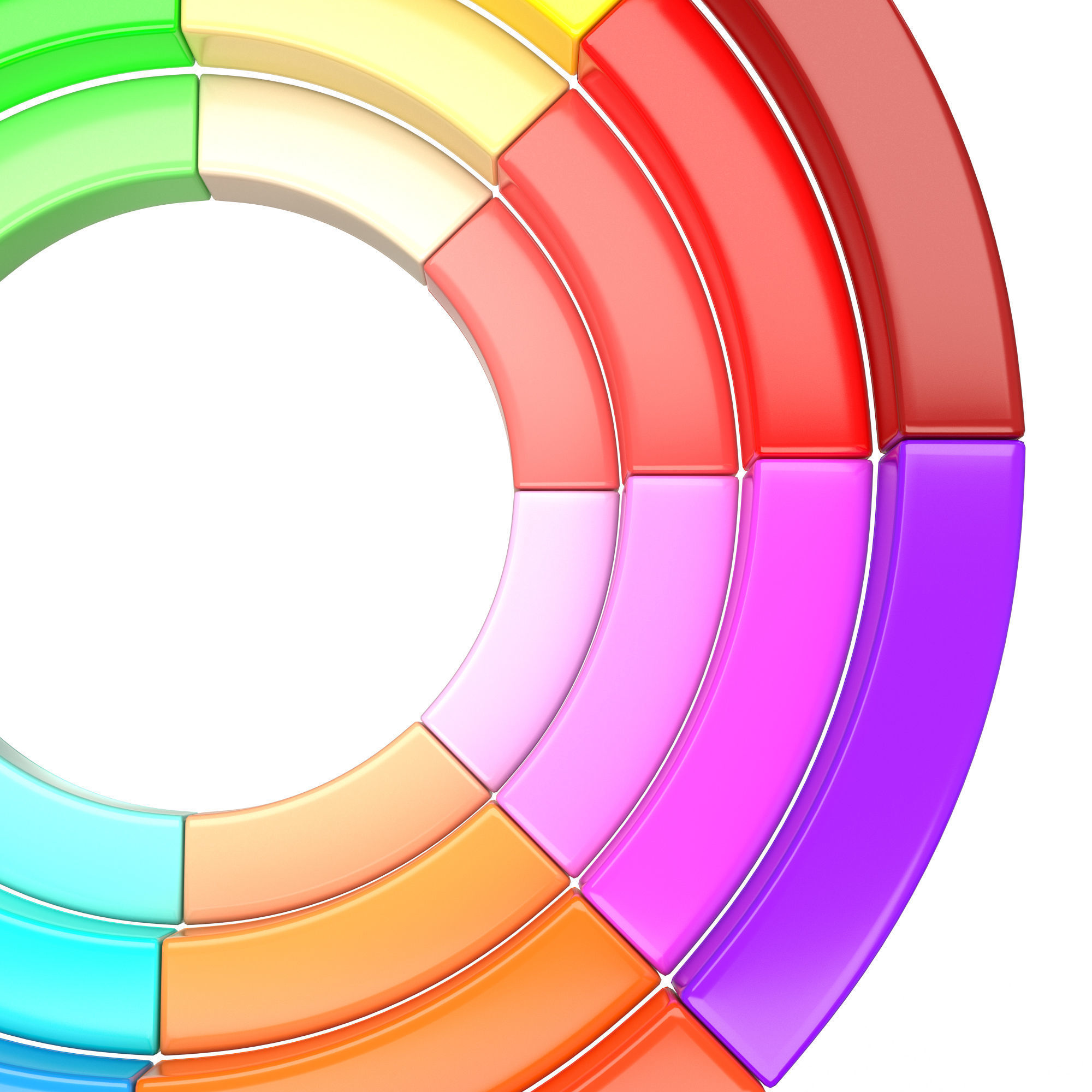 Color Wheel Low-poly 3D model_3
