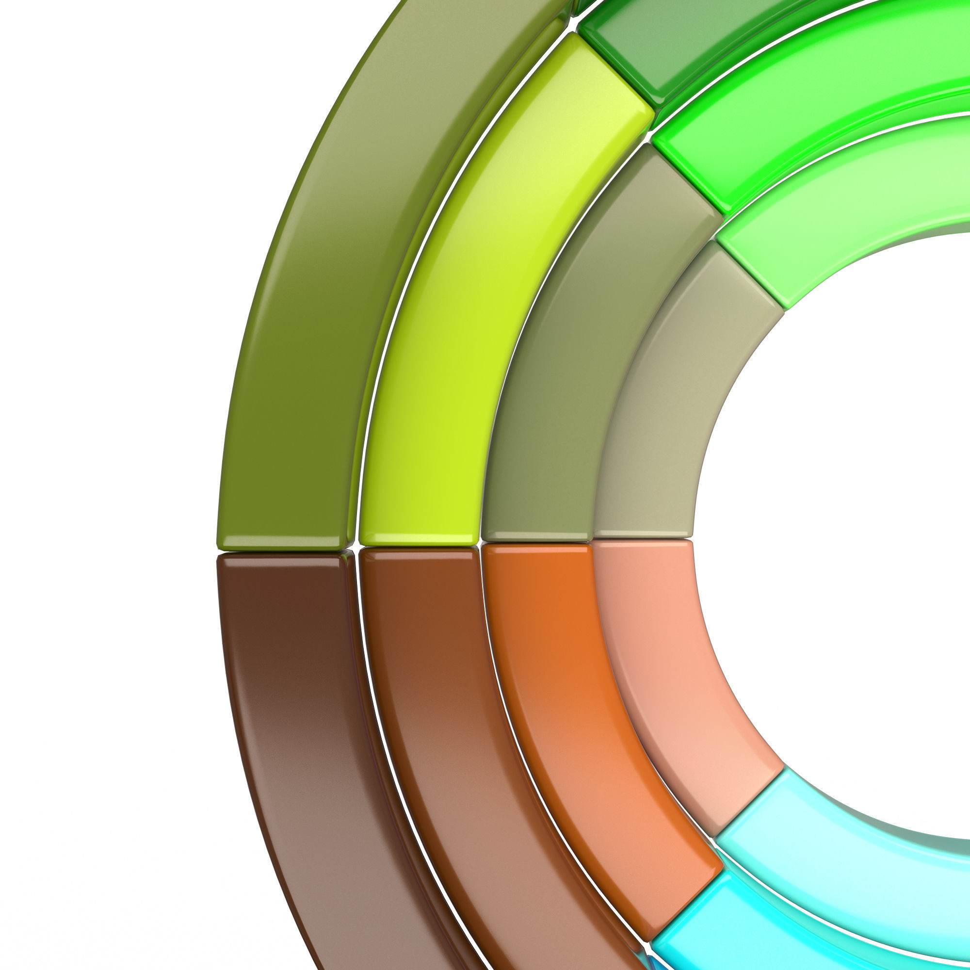 Color Wheel Low-poly 3D model_2