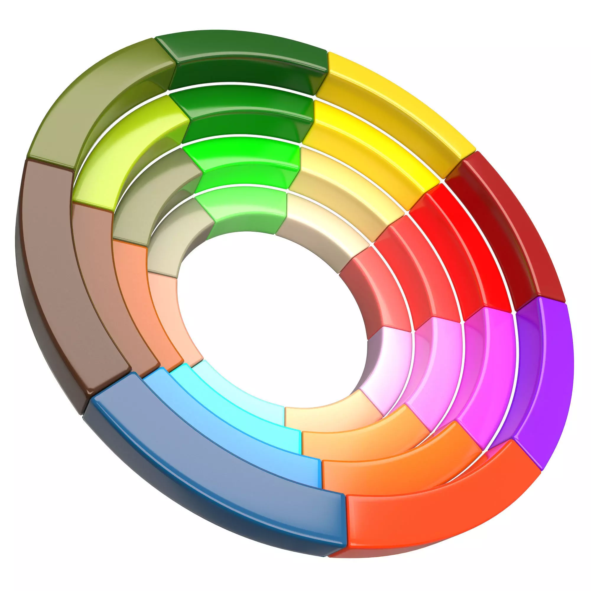 Color Wheel Low-poly 3D model_0