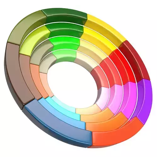 Color Wheel Low-poly 3D model