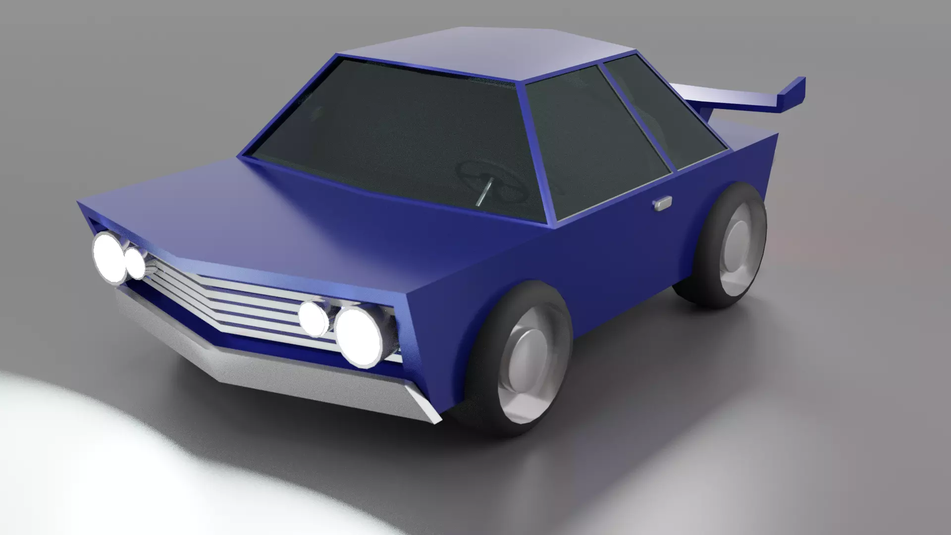 Low poly simple car Free low-poly 3D model