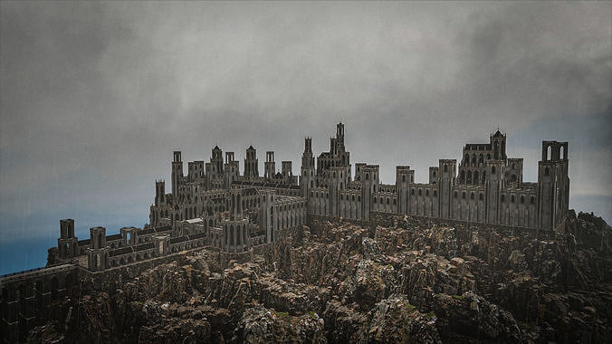 GOTHIC CASTLE KITBASH Low-poly 3D model