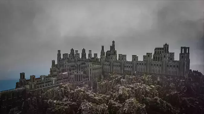GOTHIC CASTLE KITBASH Low-poly 3D model