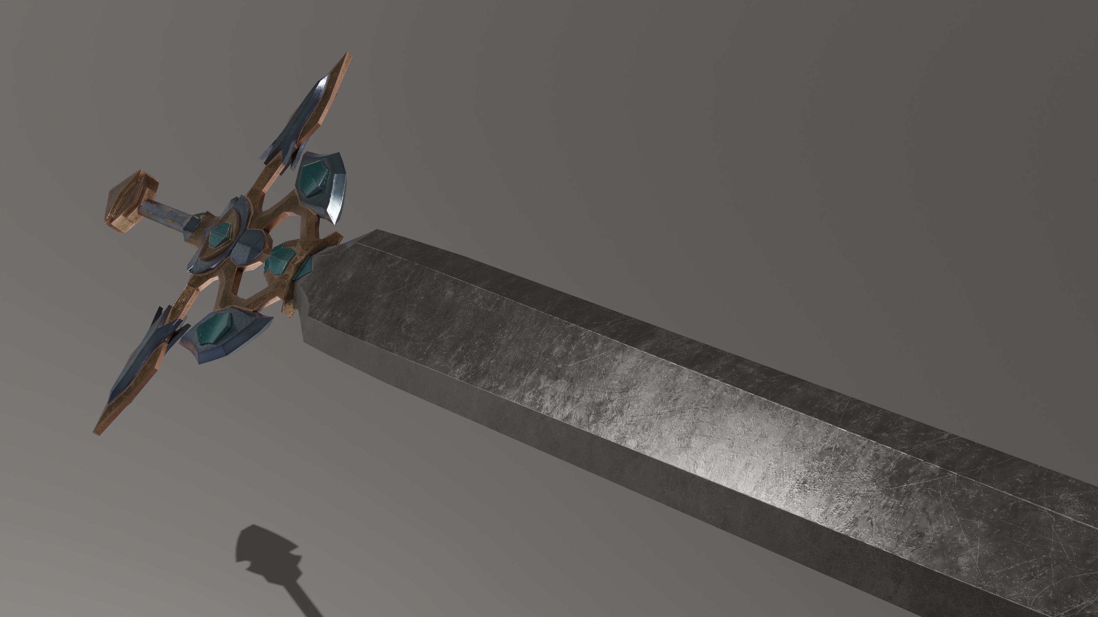 Game Ready Low-poly Angel Sword 3D Model Low-poly 3D model_4