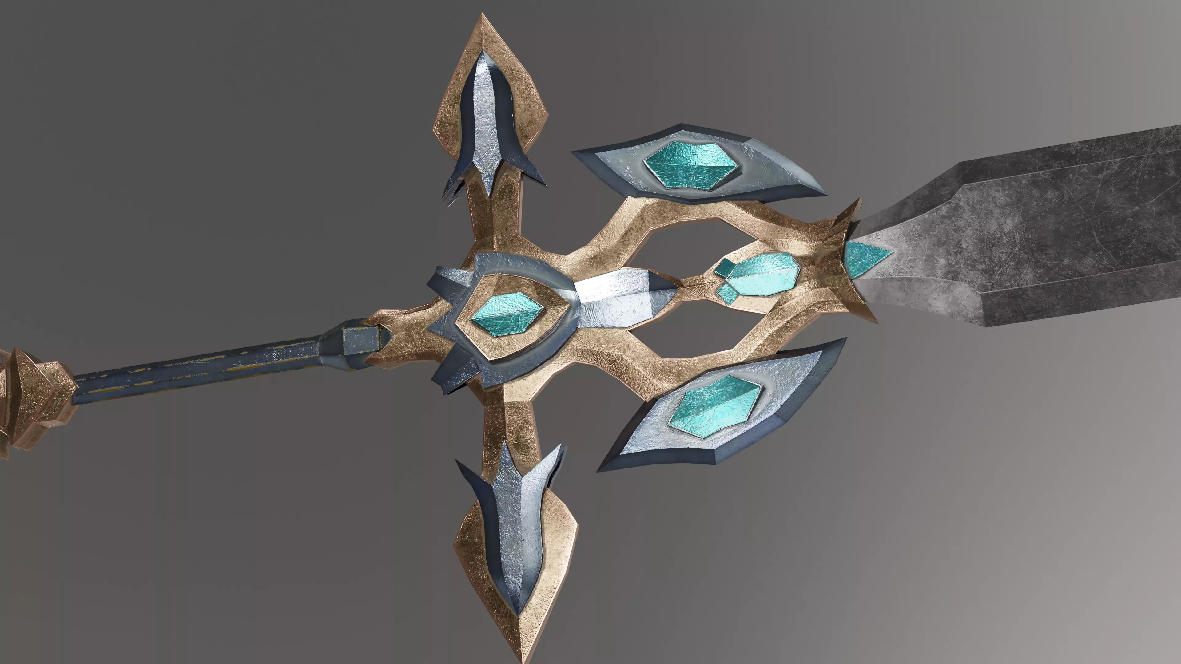 Game Ready Low-poly Angel Sword 3D Model Low-poly 3D model_0