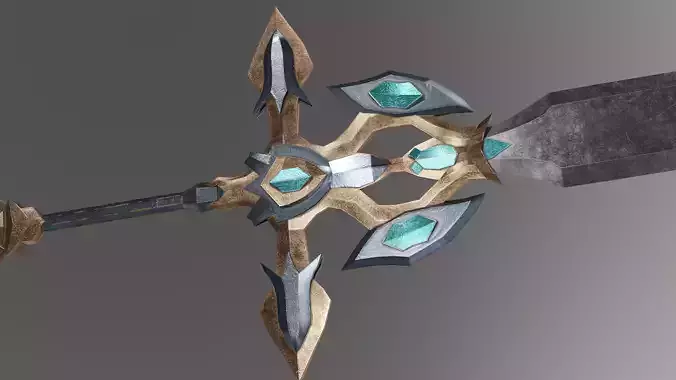 Game Ready Low-poly Angel Sword 3D Model