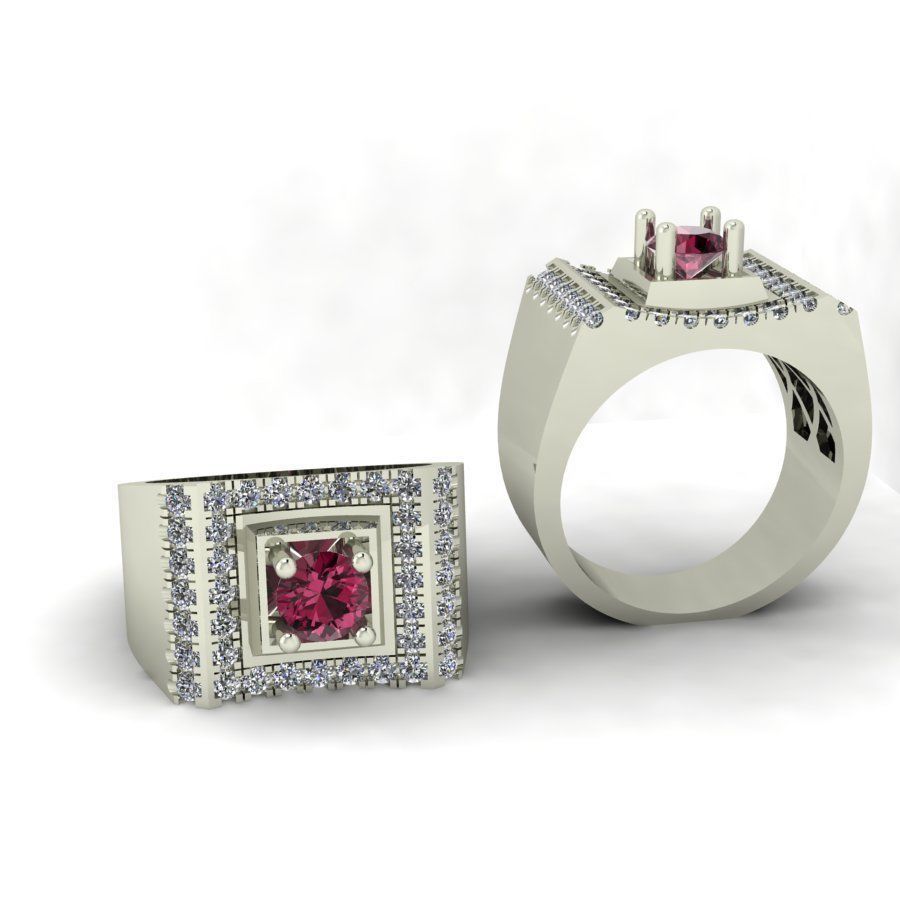 3d-model ring diamond and ruby engagement 3D print model_1