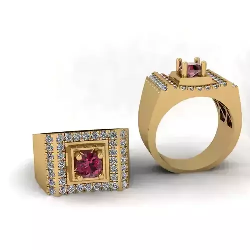 3d-model ring diamond and ruby engagement