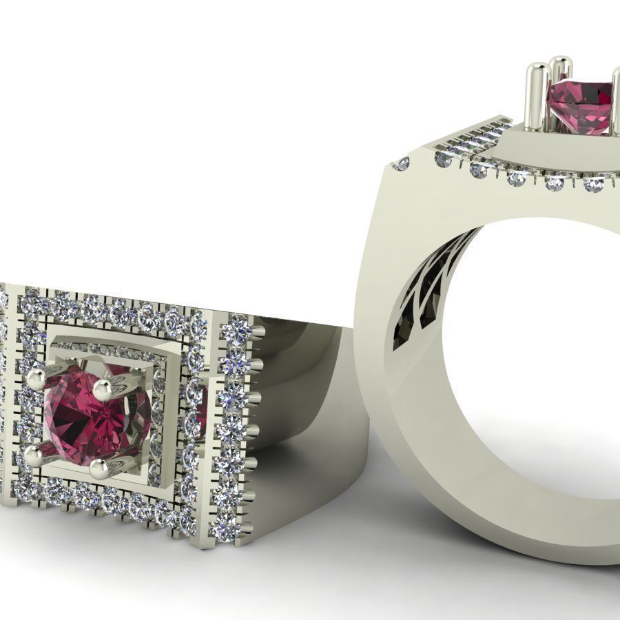 3d-model ring diamond and ruby engagement 3D print model_4