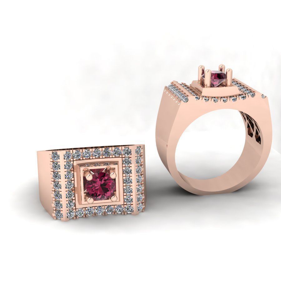 3d-model ring diamond and ruby engagement 3D print model_2