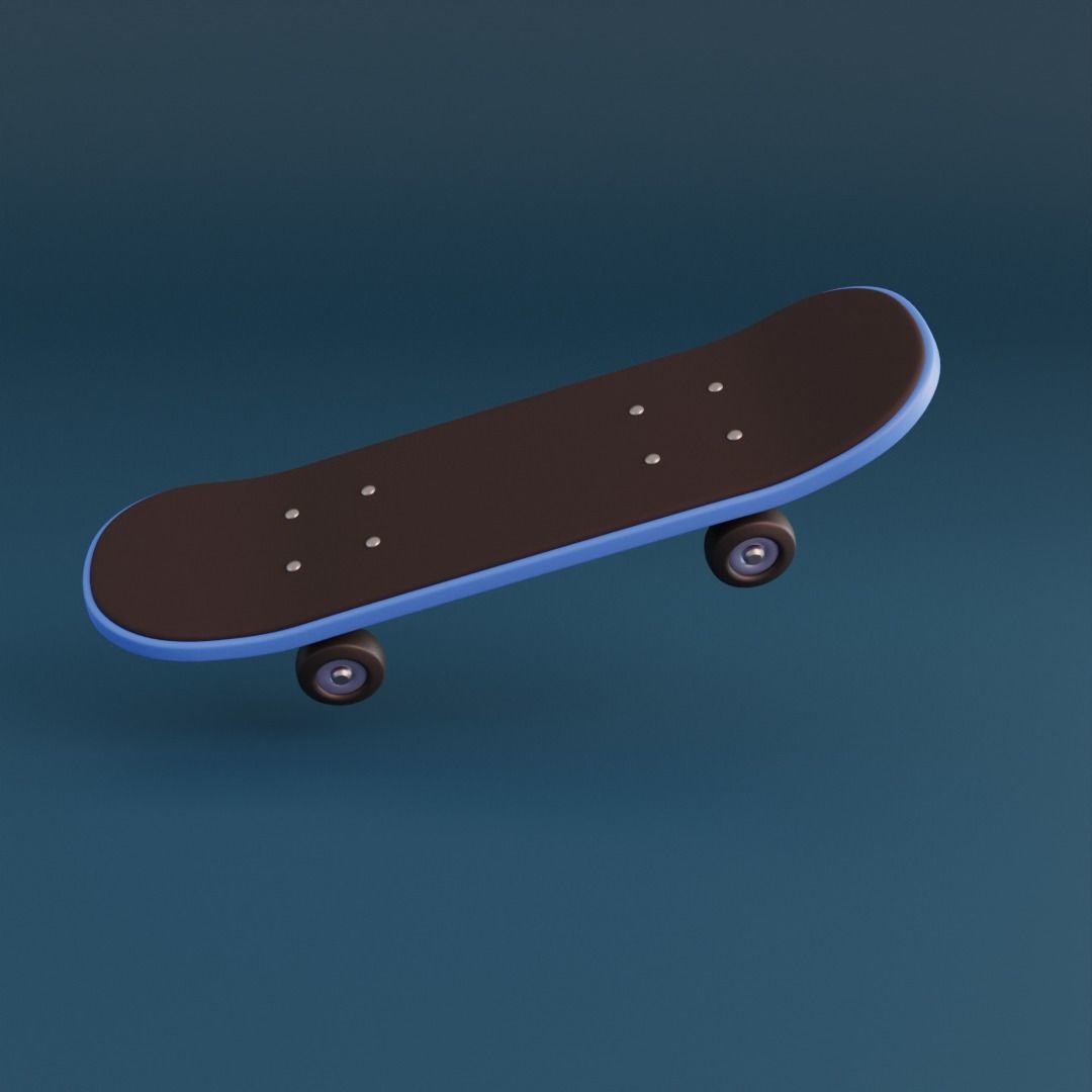 Cartoon skateboard Low-poly 3D model_7