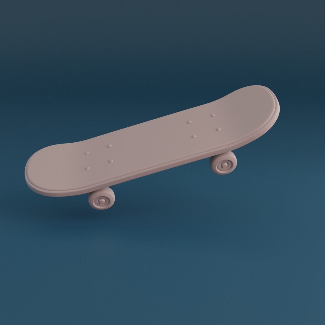 Cartoon skateboard Low-poly 3D model_6