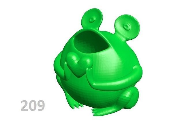 P-P209 frog with heart 3D print model