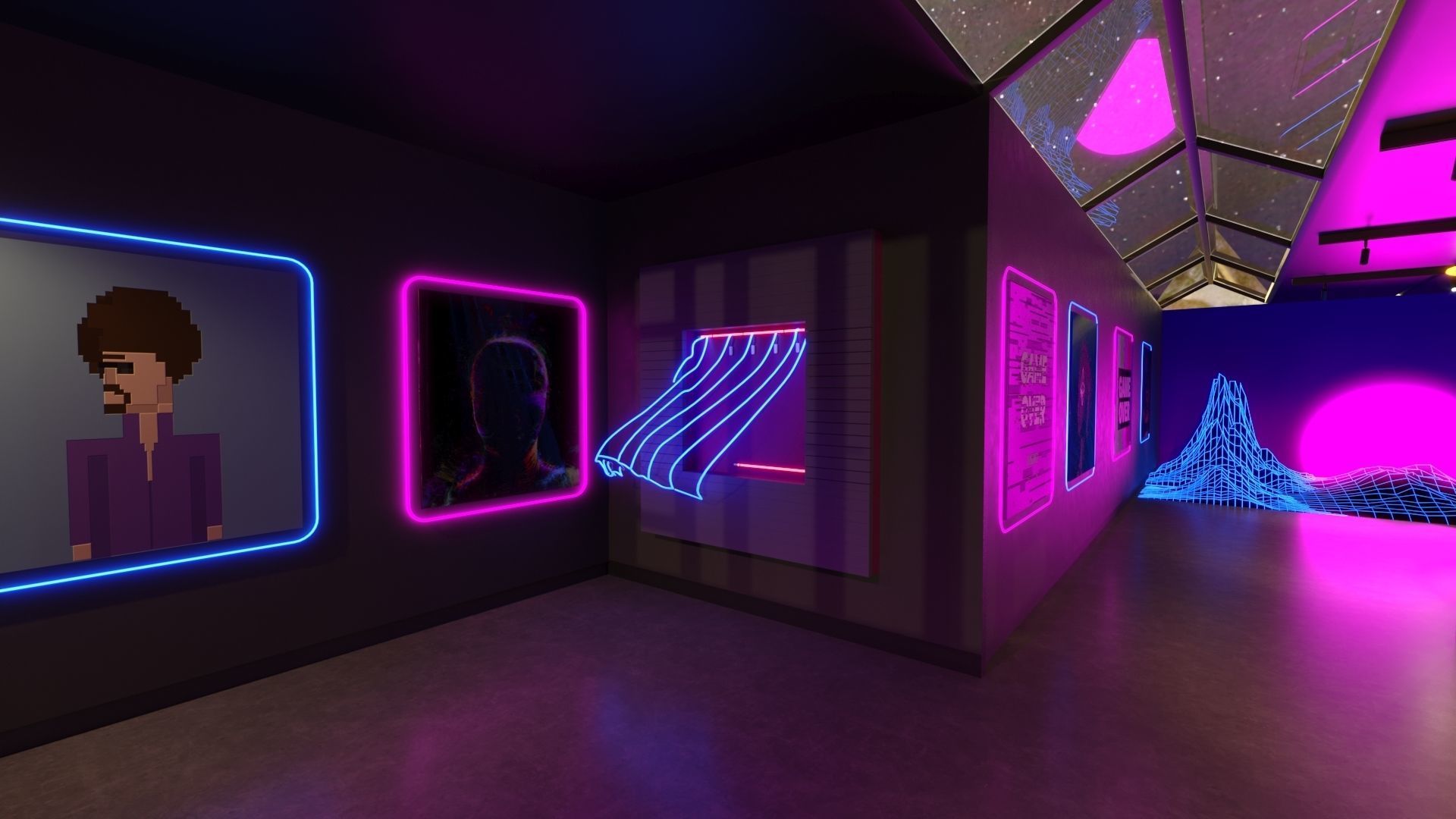 NFT Art Gallery 3D model_4