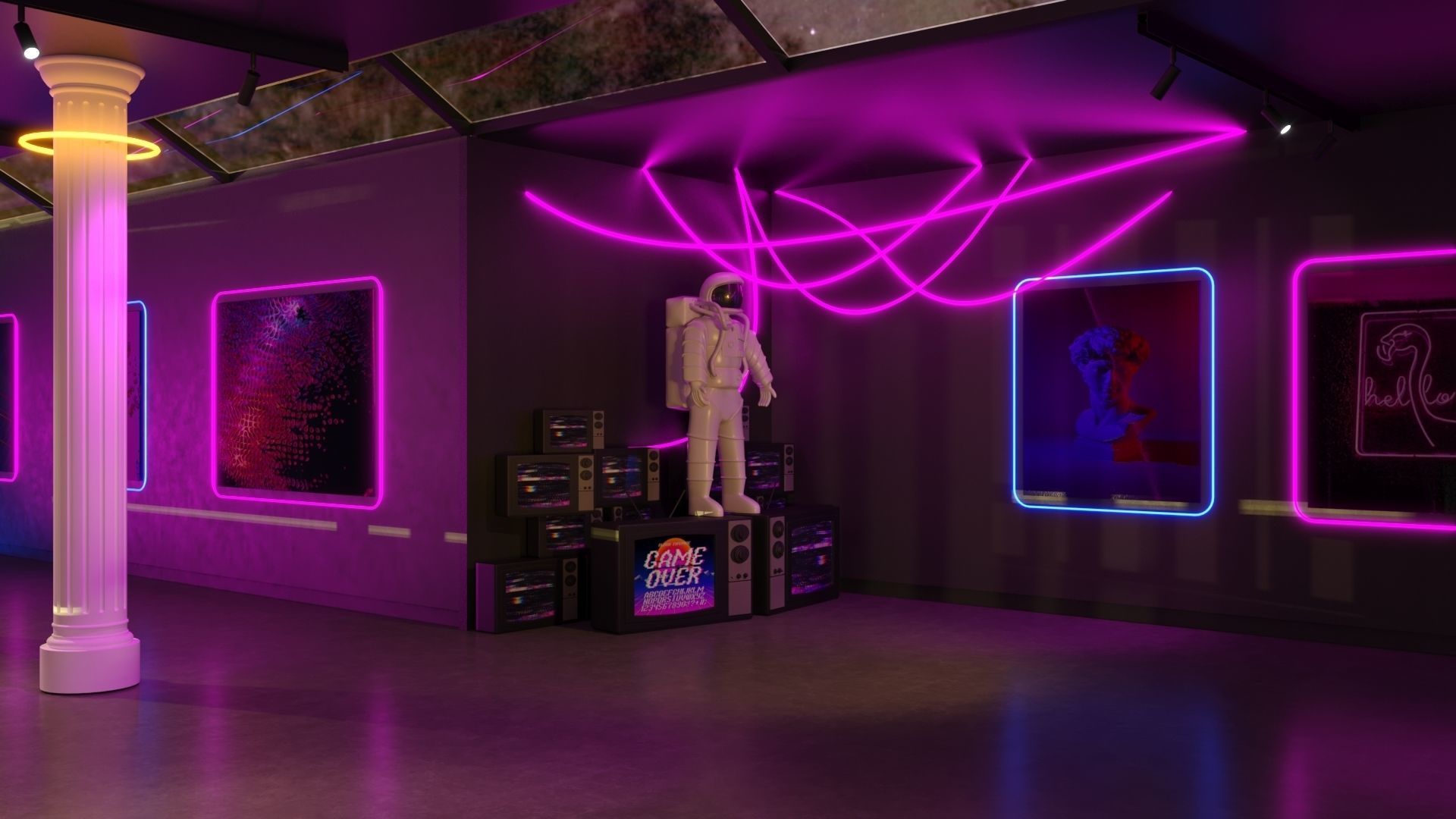 NFT Art Gallery 3D model_2