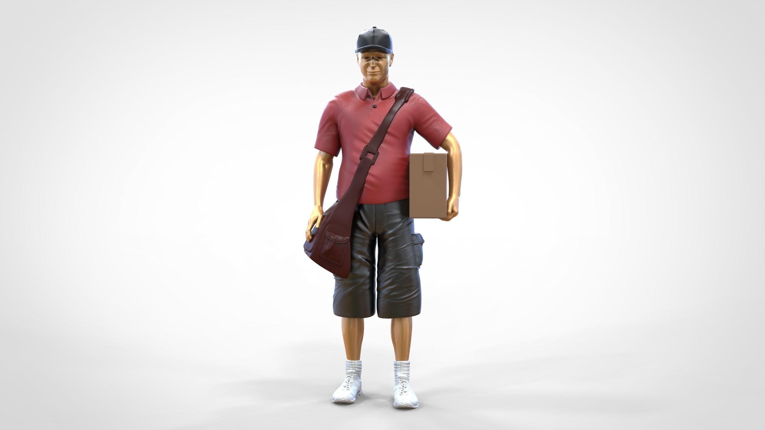 N1 Postman with Box 3D print model_22