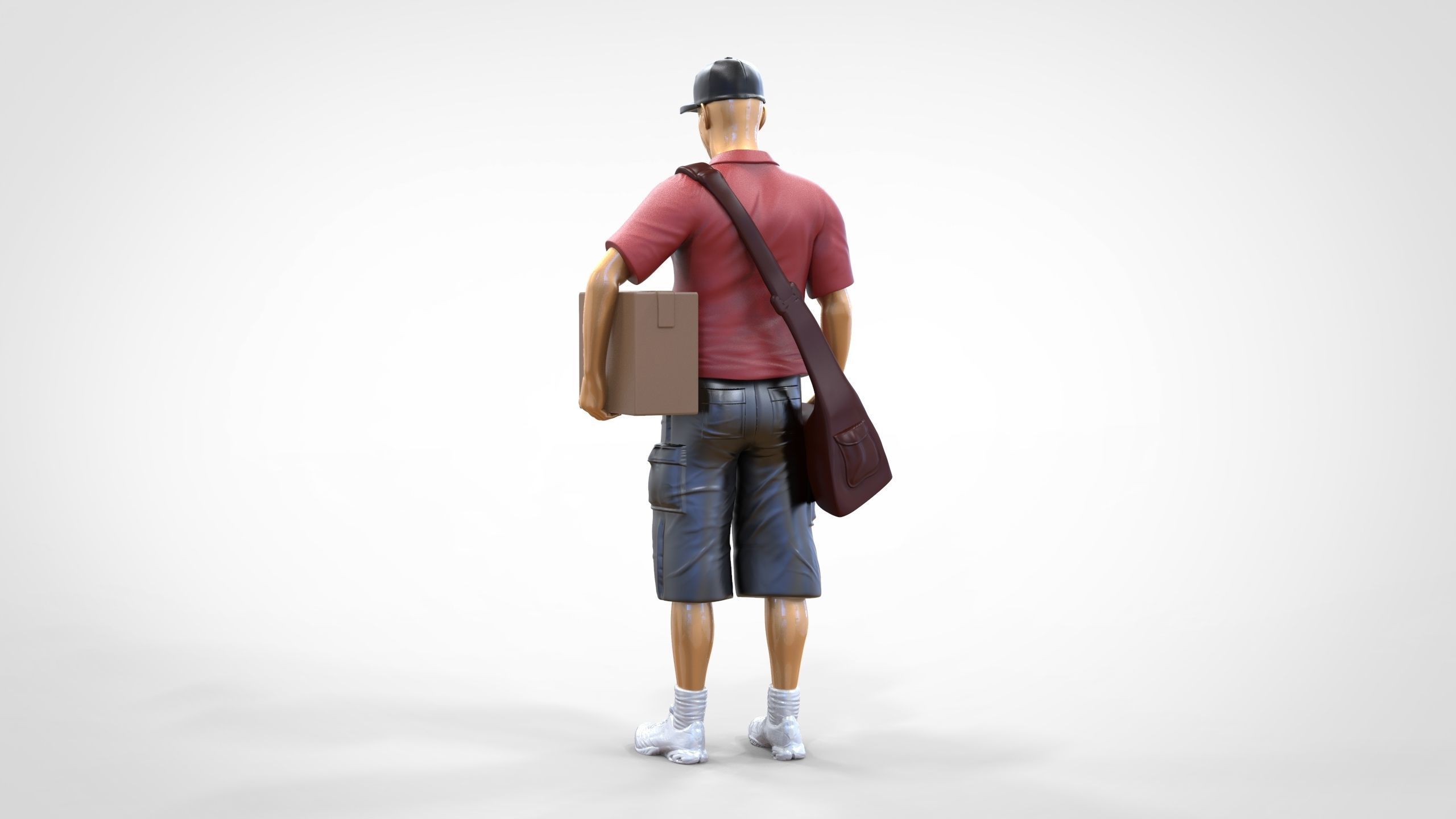 N1 Postman with Box 3D print model_2