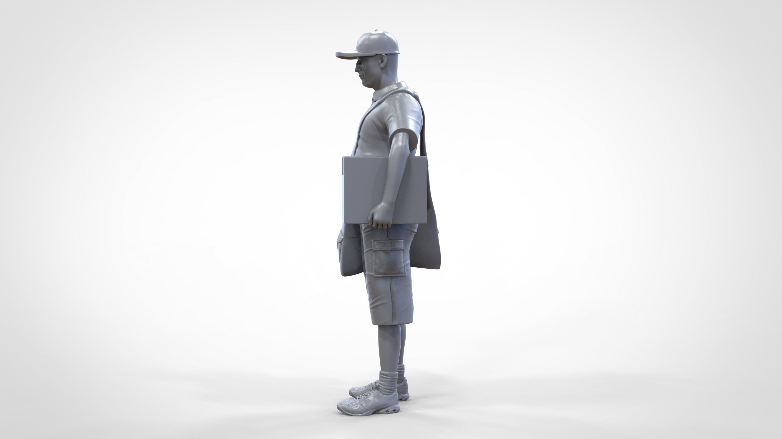 N1 Postman with Box 3D print model_46