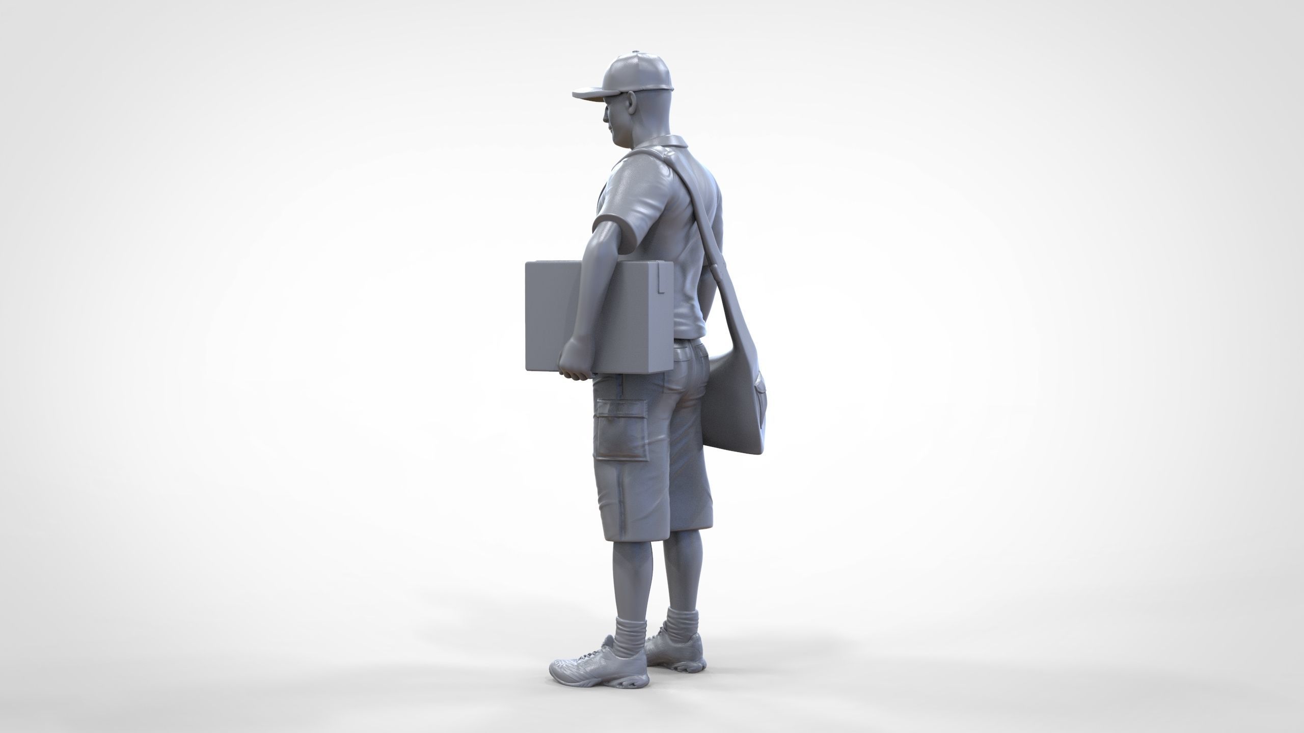 N1 Postman with Box 3D print model_47