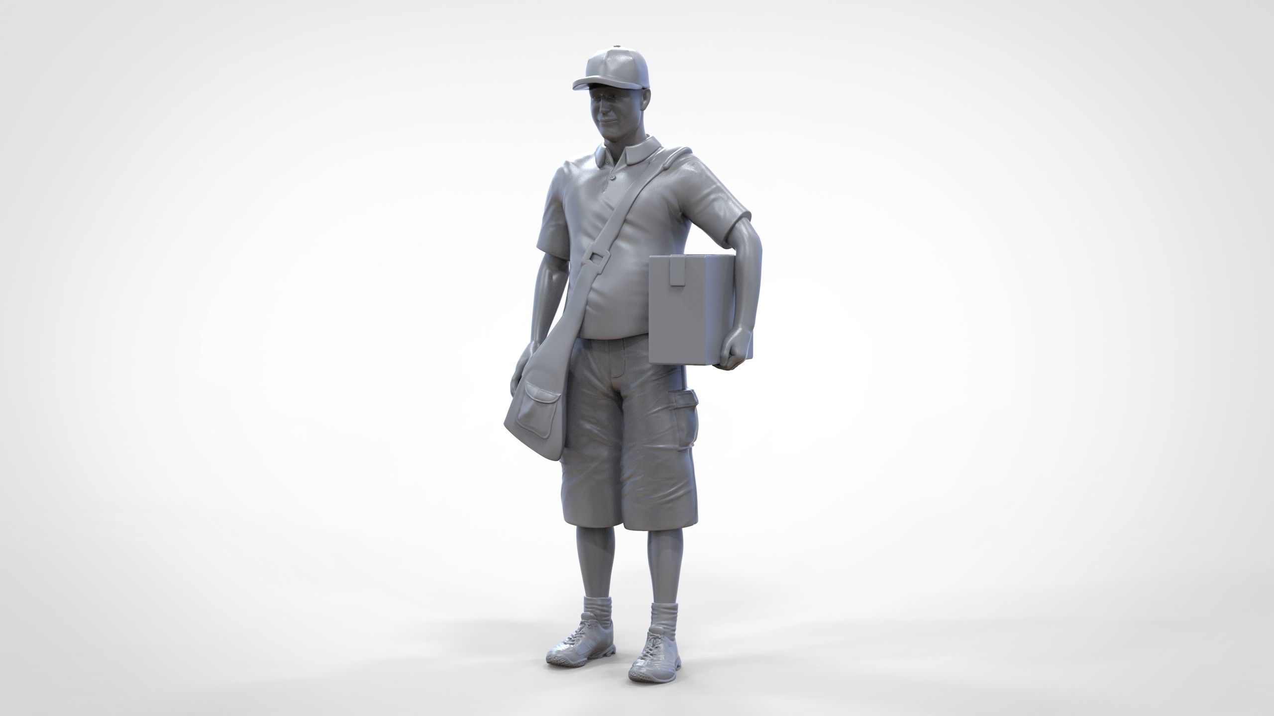 N1 Postman with Box 3D print model_44