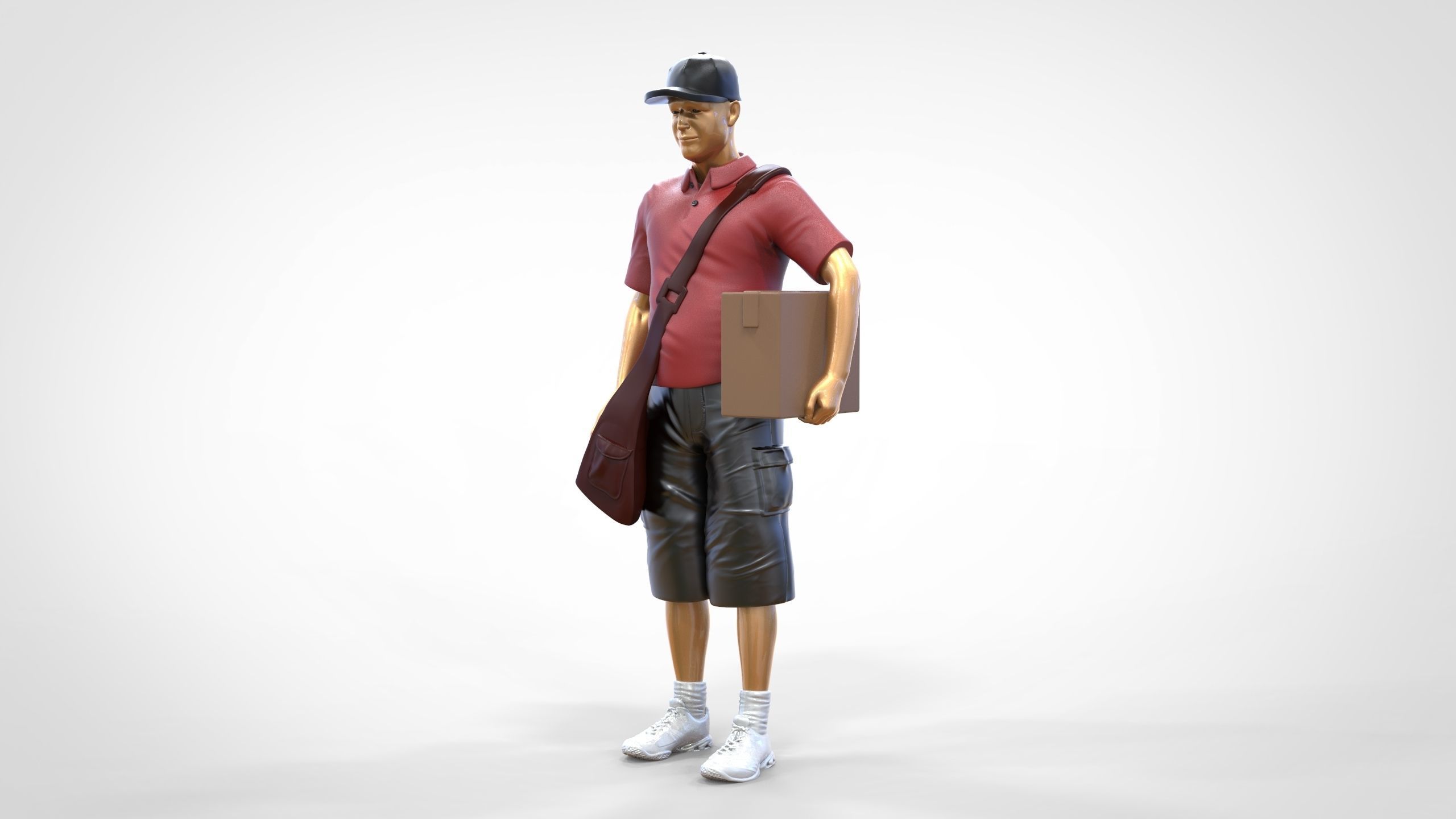 N1 Postman with Box 3D print model_25