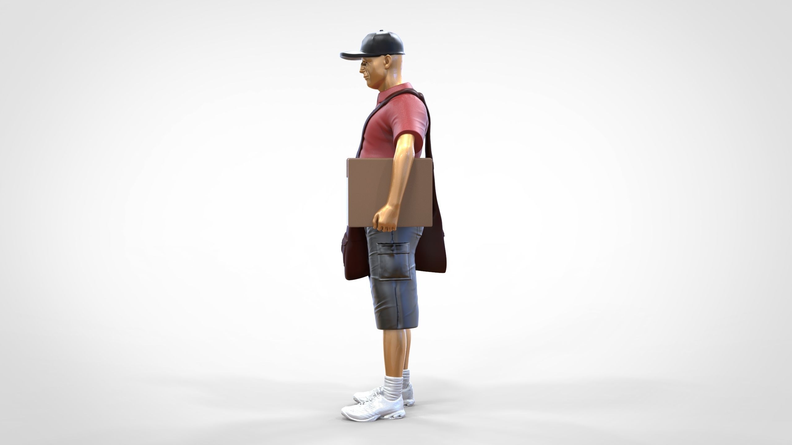 N1 Postman with Box 3D print model_30