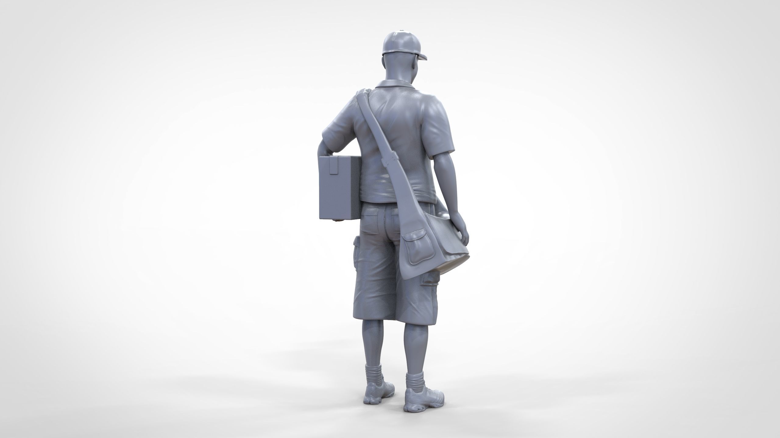 N1 Postman with Box 3D print model_38