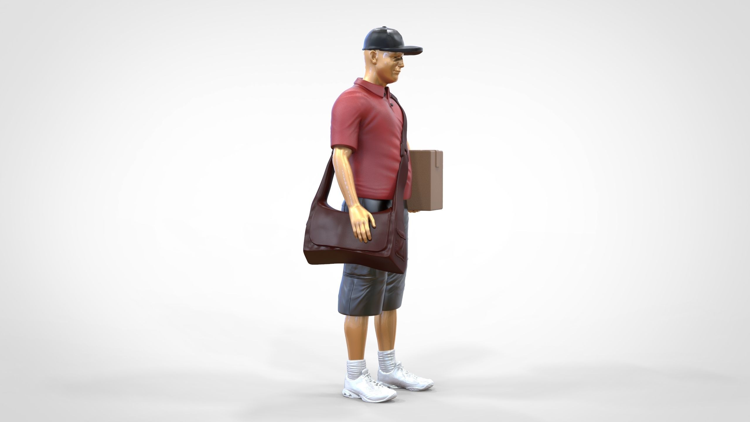 N1 Postman with Box 3D print model_16